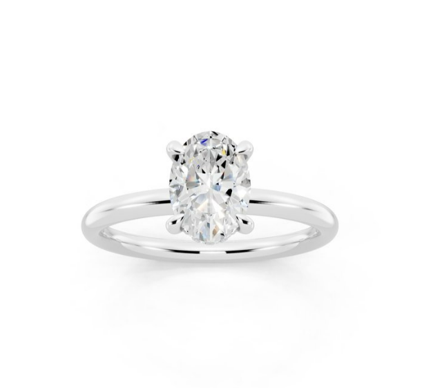 Gallery Oval Cut Lab-Grown Diamond Hidden Halo Ring