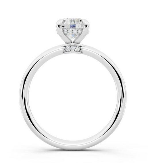Gallery Round Hidden Halo Ring Lab-Grown Diamond