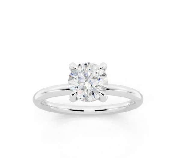 Gallery Round Hidden Halo Ring Lab-Grown Diamond