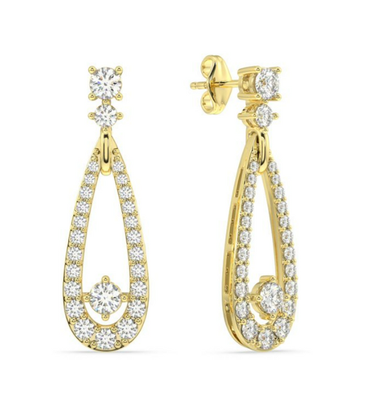 1 1/2 CTW Lab Grown Drop Earrings