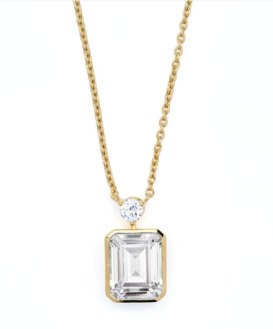 3 CTW Lab Grown Emerald Bezel Pendant