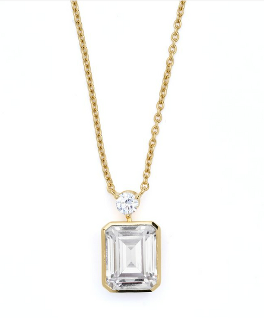 3 CTW Lab Grown Emerald Bezel Pendant