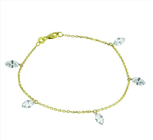 Marquise Lab-Grown Diamond Drop Drill Bracelet
