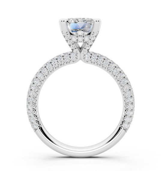 Oval Cut Lab-Grown Diamond Double Hidden Halo Ring