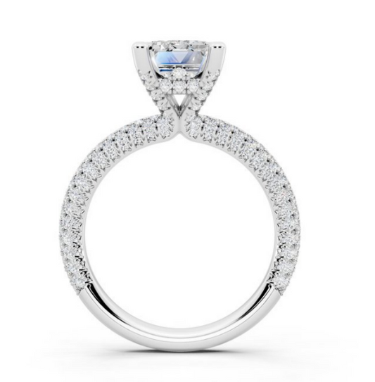 Oval Cut Lab-Grown Diamond Double Hidden Halo Ring