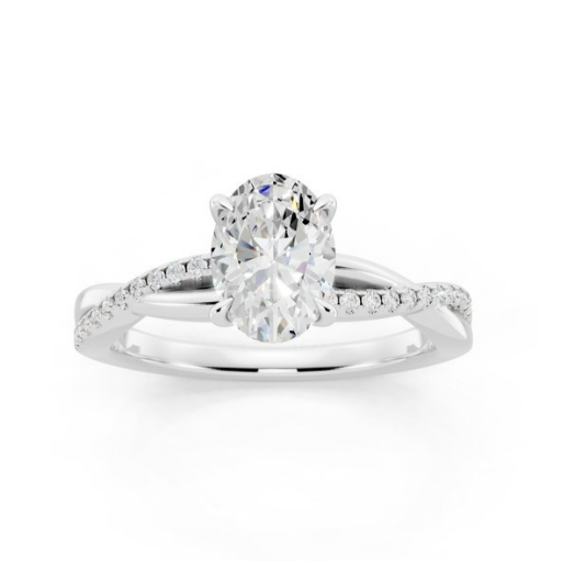 Oval Cut Petite Twisted Ring Lab-Grown Diamond