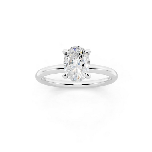 Oval Cut Lab-Grown Diamond Solitaire Ring