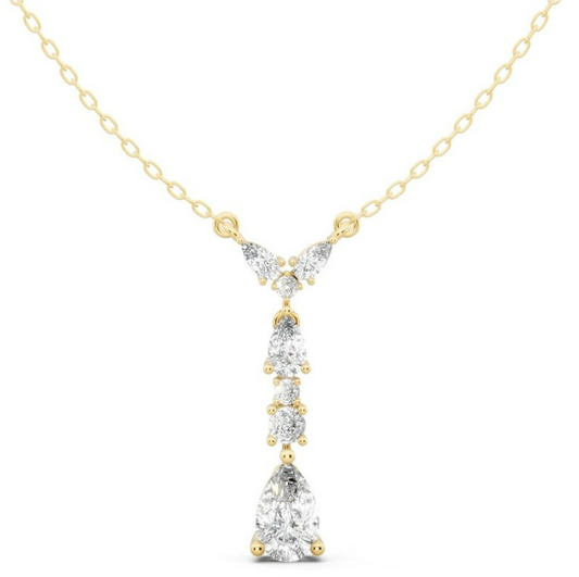 1 1/4 CTW Pear and Round Fashion Pendant