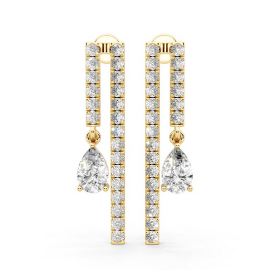 1 1/2 CTW Pear Hanging Fashion Earring