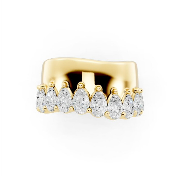 2 CTW Pear Lab-Grown Diamond Rimmed Fashion Ring