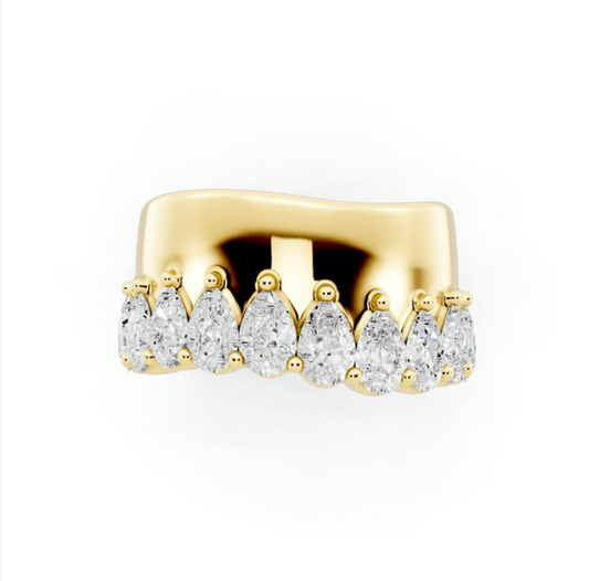 2 CTW Pear Lab-Grown Diamond Rimmed Fashion Ring
