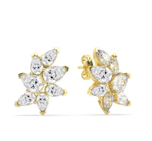 5 CTW Lab Grown Pear Shape Cluster Earring