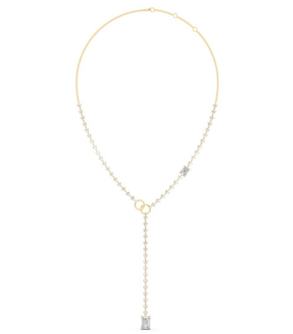 6 3/4 CTW Fashion Round and Emerald Necklace
