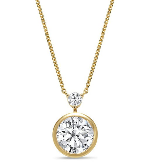 3 CTW Lab Grown Round Bezel Pendant