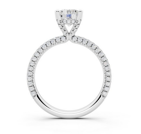 Round Lab-Grown Diamond Double Hidden Halo Ring