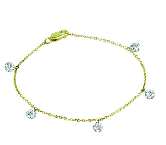 Round Lab-Grown Diamond Drop Drill Bracelet