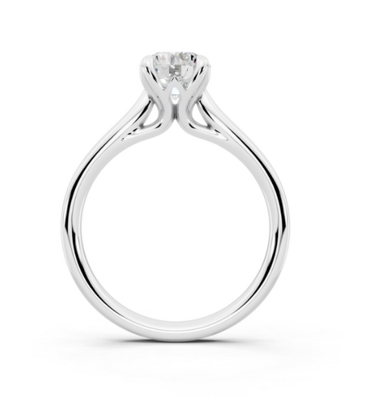 Round Solitaire Lab-Grown Diamond Petal Prong Ring