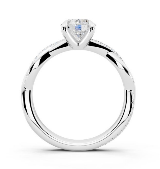 Round Petite Twisted Ring Lab Grown Diamond