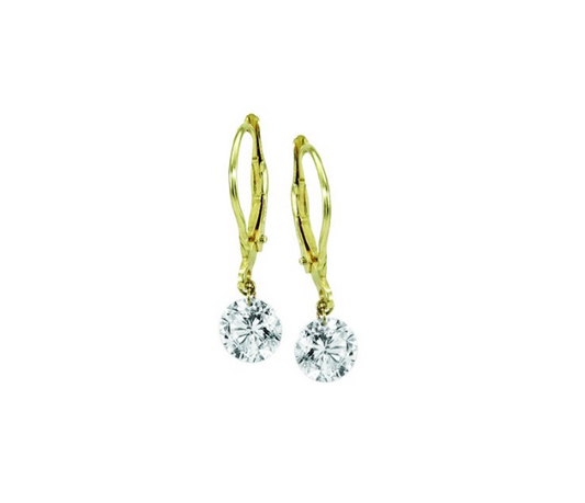 Solitaire Round Lab-Grown Diamond Drill Hoop Earrings