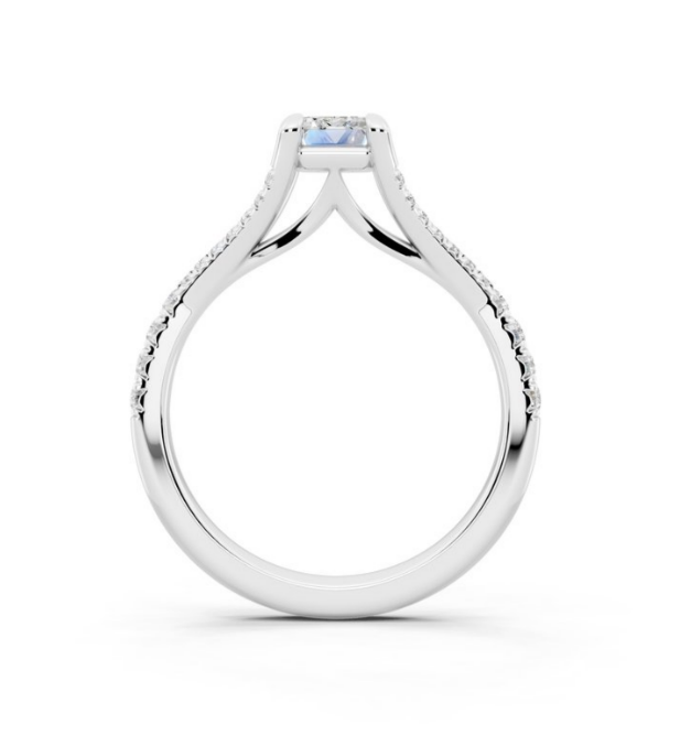 Split Shank Emerald Cut Lab-Grown Diamond Centre Ring