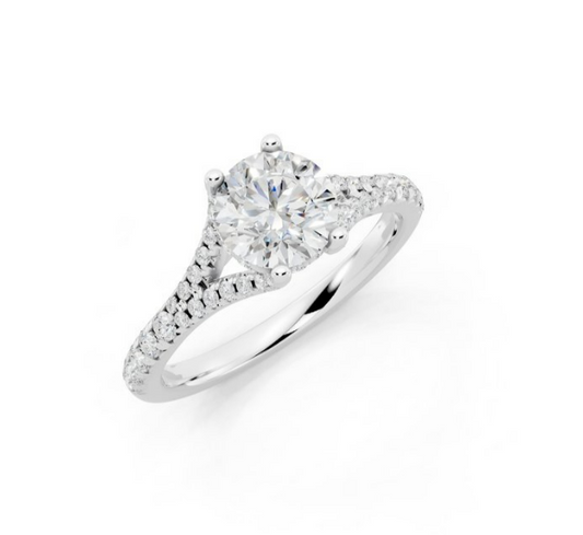 Split Shank Round Lab-Grown Diamond Centre Ring