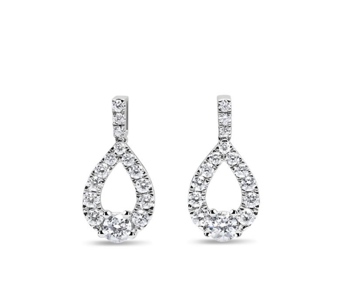 1/2 CTW Sterling Silver Lab Grown Fancy Pear Shape Earrings