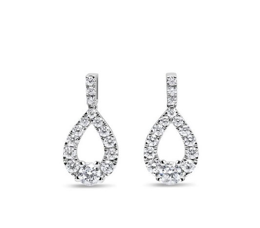 1/2 CTW Sterling Silver Lab Grown Fancy Pear Shape Earrings