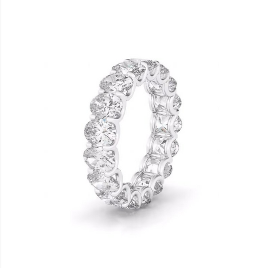 Oval U Prong Setting Lab-Grown Diamond Eternity Band